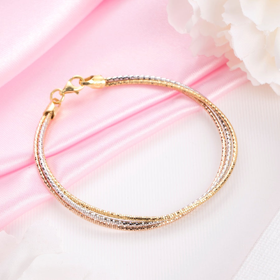 Triple Strand Triple Toned Bracelet